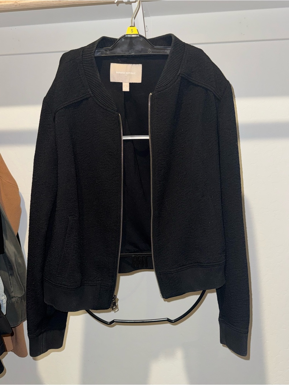 Banana Republic Black Textured Bomber Jacket